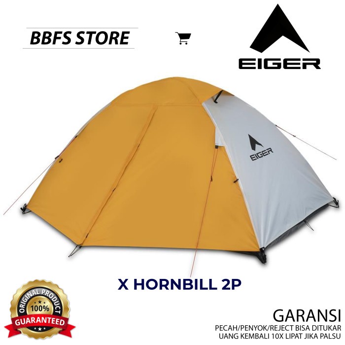 EIGER ORIGINAL X HORNBILL 2P TENT YELLOW TENDA KEMPING OUTDOOR