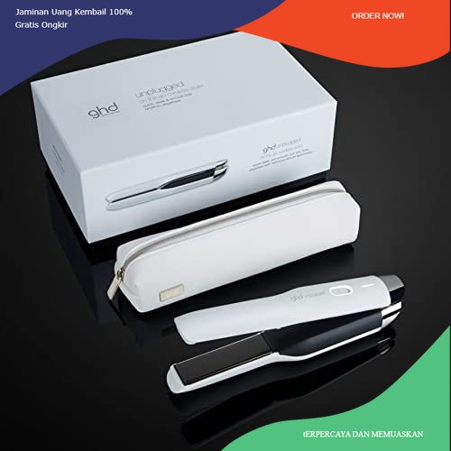 GHD Unplugged Cordless Black / White Hair Straightener 100% AUTHENTIC - White
