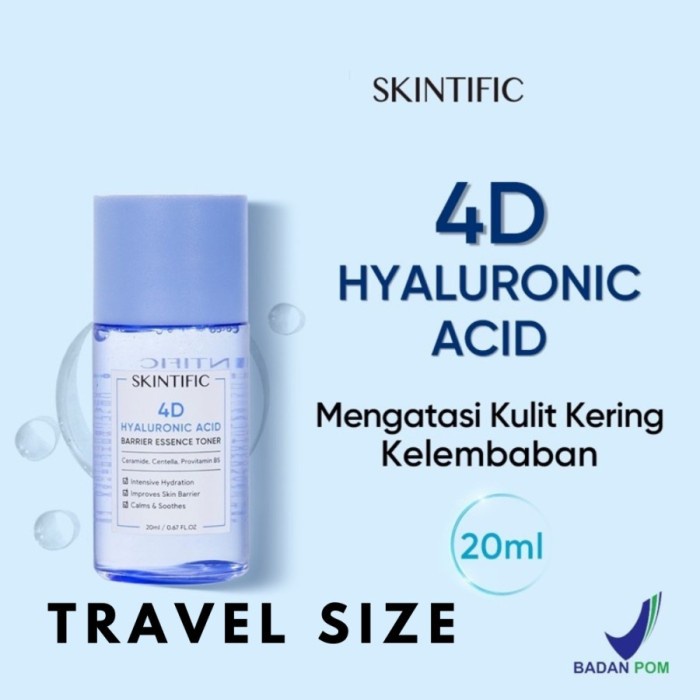 FLASH SALE - Toner Travel Size SKINTIFIC 4D Hyaluronic Acid Barrier 20ml skintific