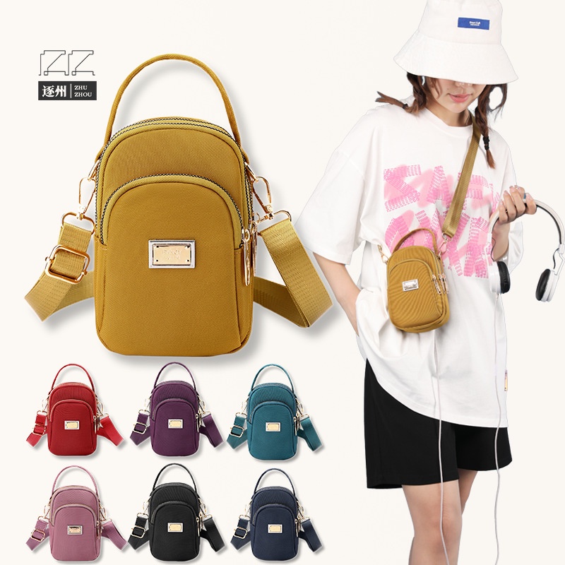 T0077 Tas selempang mini bahan nilon import berkualitas sedang tren harga grosir bisa cod