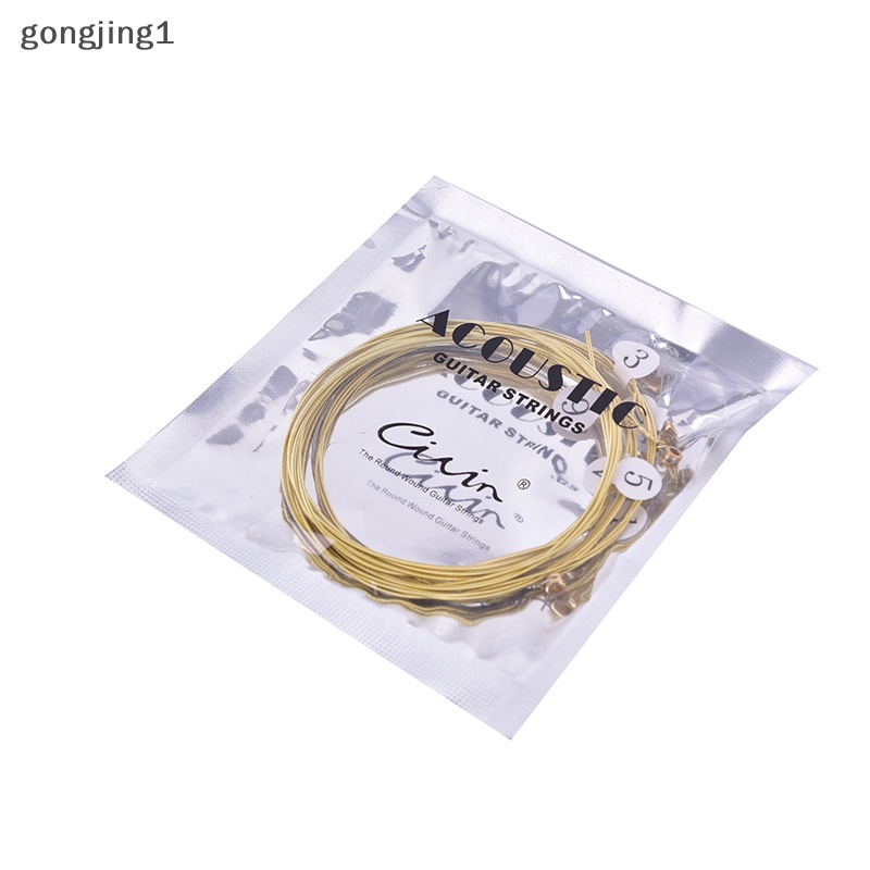 Ggg 6pcs /set Senar Gitar Akustik Universal Bahan Kuningan Hexagonal Steel Core Strings Untuk ID