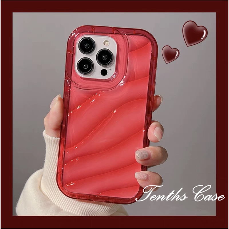 Kompatibel Untuk IPhone14 13 12 11 Pro Max8 7 6 6s Plus X Xr Xs Max SE 2020 Riak Air Tebal Penutup Tepi Terang Hijau Dan Merah Bening Casing Ponsel