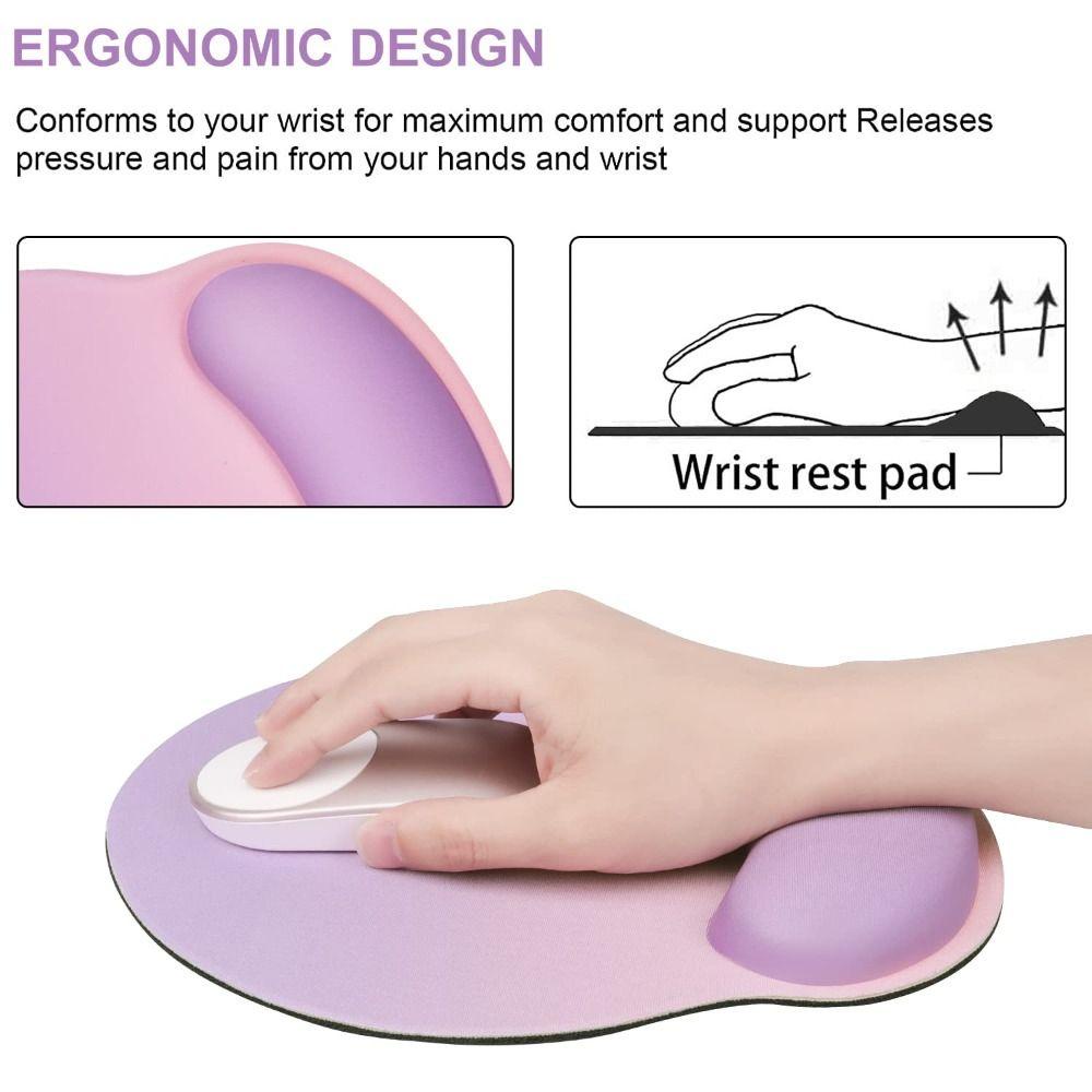 Populer Mouse Pad Pink Purple Ergonomic Gel Mice Pad Untuk Mengetik Dan Pereda Nyeri