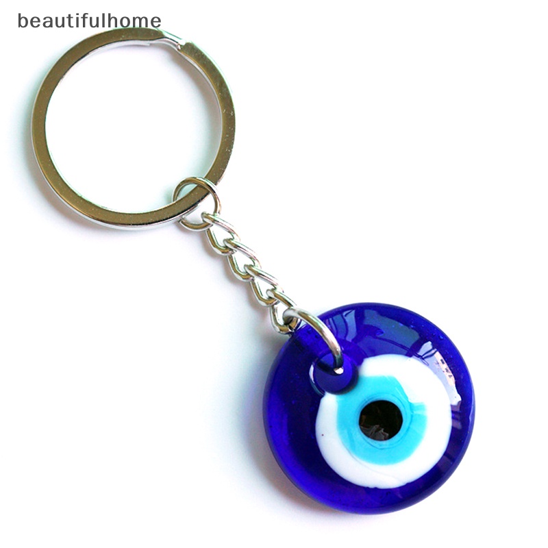 {beautifulhome} Fashion Lucky Turkish Greek Blue Eye Keychain Charm Pendant Gantungan Kunci Hadiah DIY.