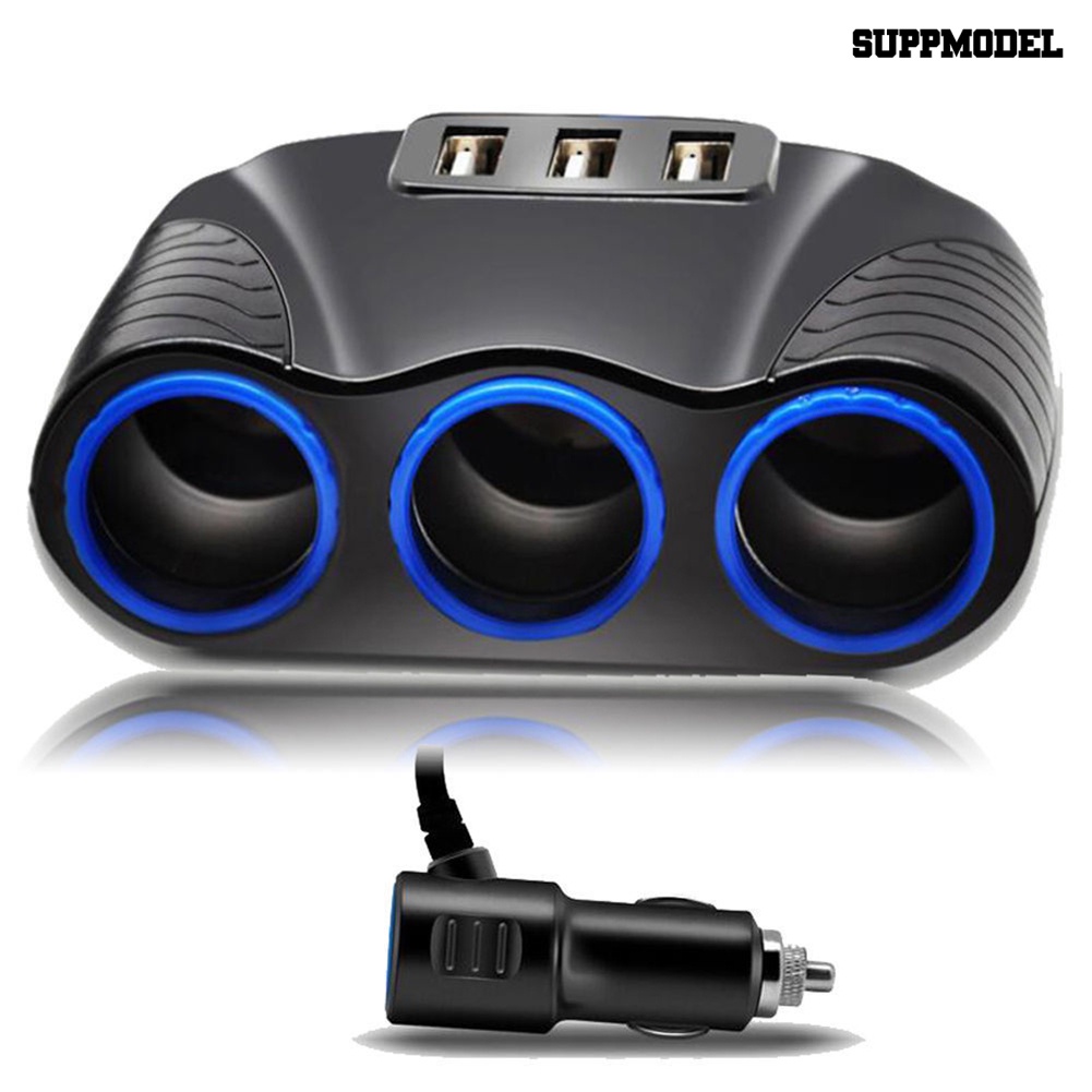 [SM]12-24V 3ways Car Socket Splitter USB Charger Power Adapter