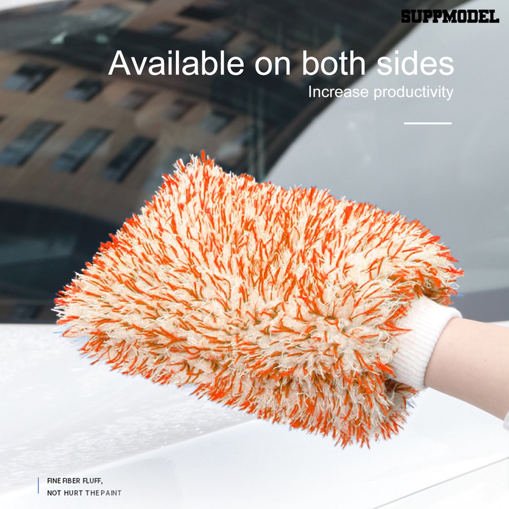 [SM]1Pc Sarung Tangan Pembersih Mobil Tebal Mewah Serap Air Microfiber Lembut Car Cleaning Towel Wash Mitten Car Tool