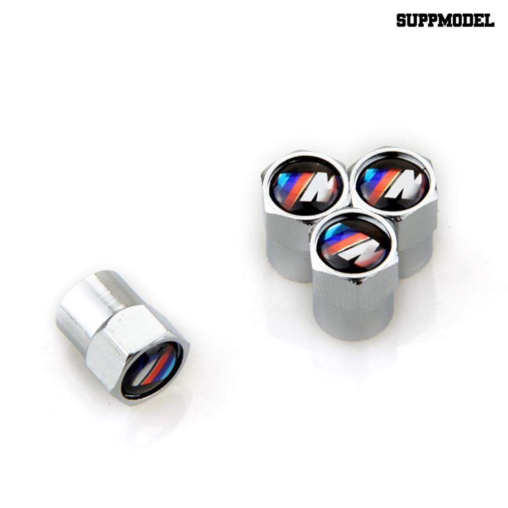 [SM]4Pcs M Style Car Wheel Tire Air Valve Penutup Tutup Bahan Metal Anti Debu Dekorasi Untuk BMW