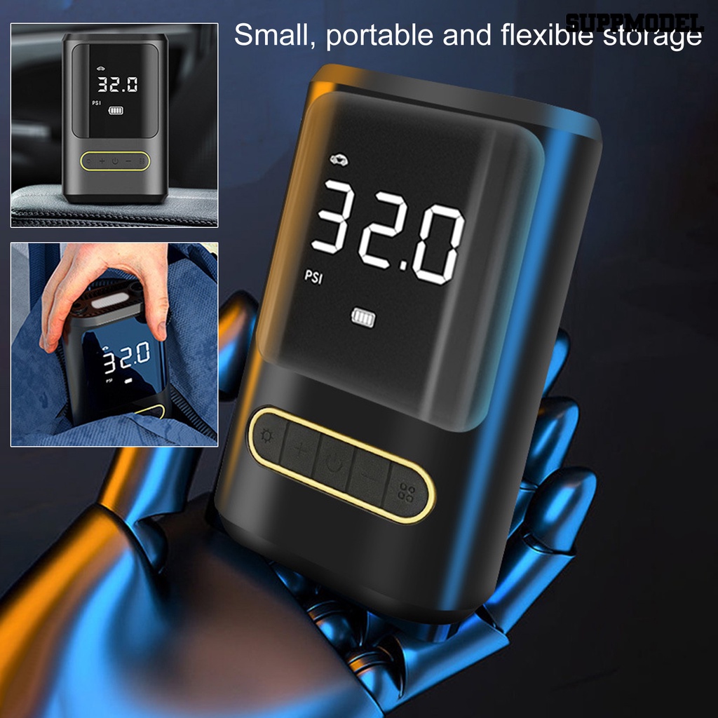 [SM] Kompresor Angin Mini Portable Otomatis Pengisian Dan Berhenti Dengan Pipa Gas 2000mAh Quick Inflation 80W Car Air Pump with Light Car Supply