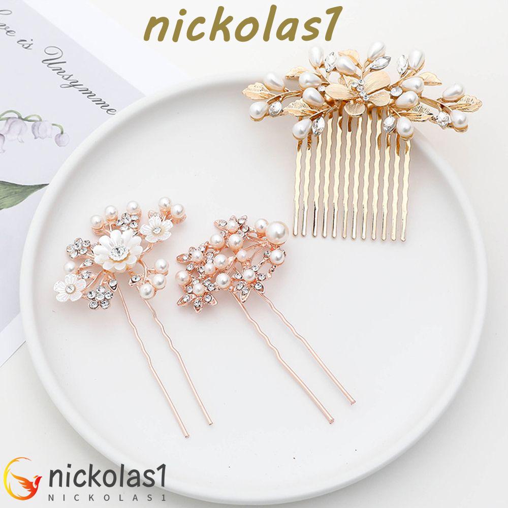 Nickolas1 Sisir Rambut Lima Gigi Desain Fashion Minoritas Jepit Rambut Wanita Bunga Alloy Gaya Korea Hiasan Kepala