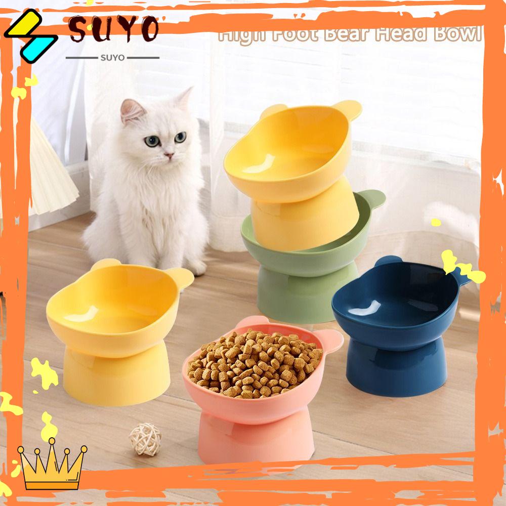 Suyo Pet Bowl Portable Cangkir Makan Anjing Kucing Elevated Bowl