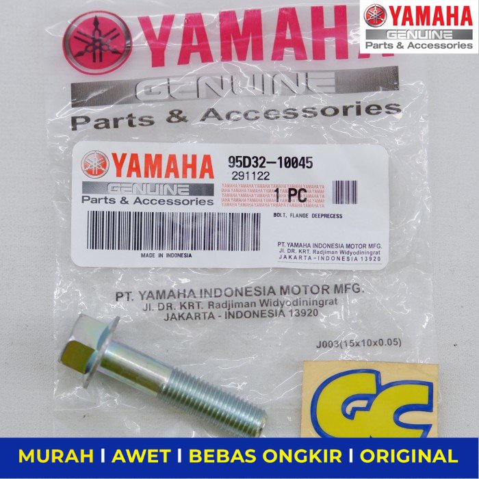 Baut Knalpot Bawah Yamaha Aerox Nmax Lexi 95D32-10045 - Sparepart Sperpart Spare Part Motor Yamaha A