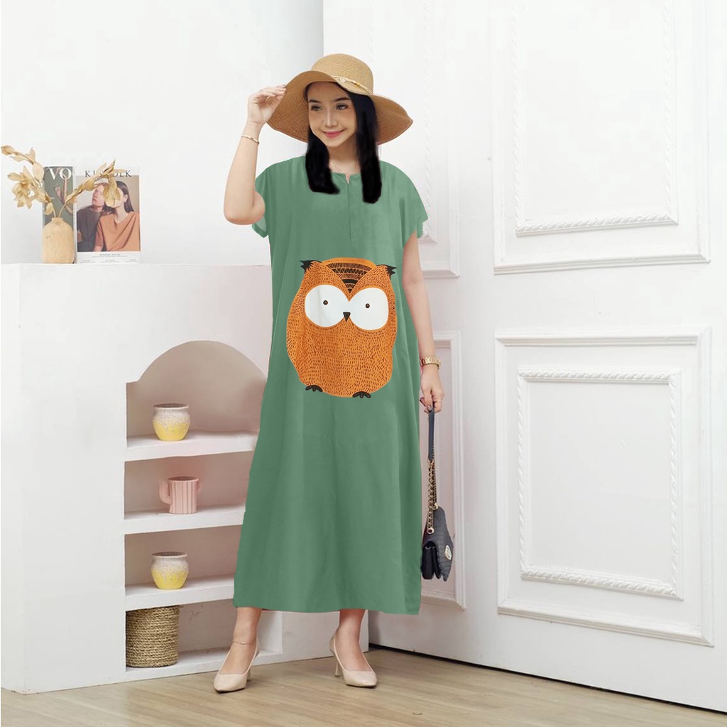Daster Semata Kaki Motif Owl Kekinian Panjang Semata Kaki - Bandung Official Store
