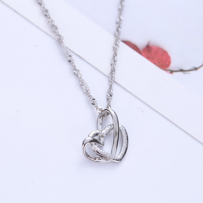 [FRA] Kalung Liontin Hati Ganda Klavikula Elegan