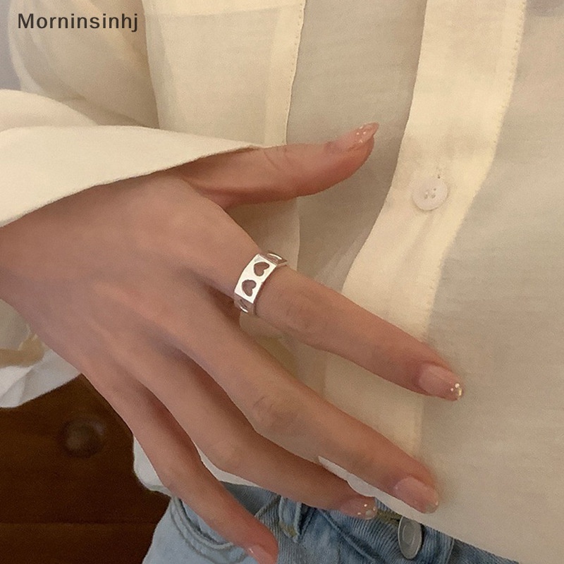 Mornin Geometris Berongga Jantung Pembukaan Cincin Sederhana Fashion Adjustable Jari Telunjuk Rings Untuk Wanita Minimalis Fashion Perhiasan Pesta Hadiah id