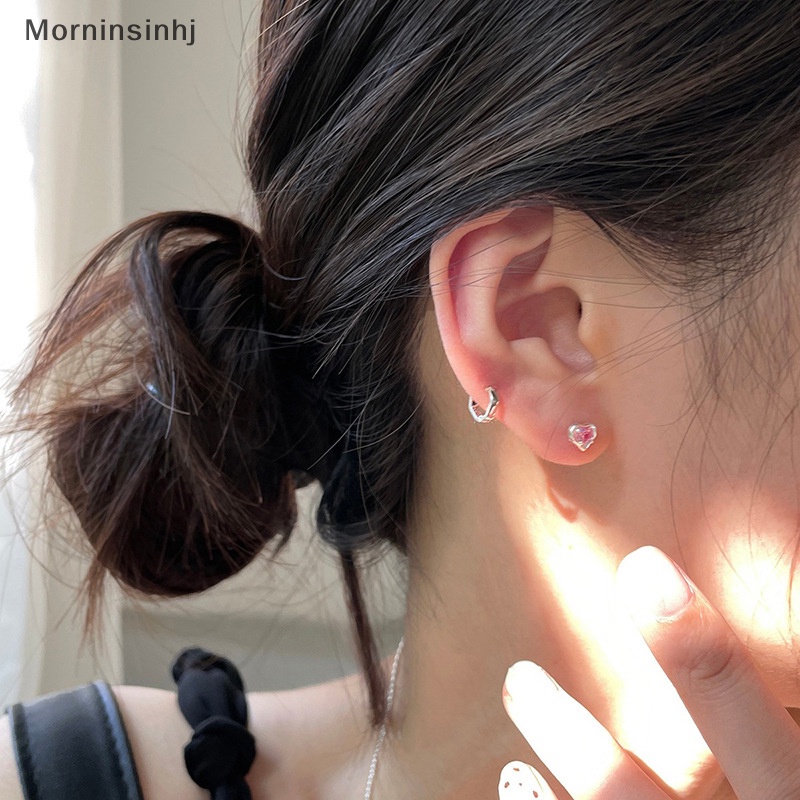 Mornin 1pasang Fashion Cinta Ringan Stud Earring Mini Warna-Warni Zirkon Jantung Telinga Stud Untuk Wanita Perhiasan Tulang Rawan Telinga id