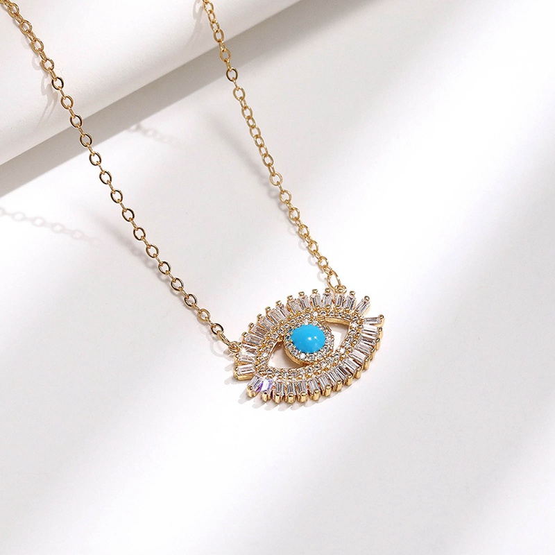 Kalung Liontin Evil Eye Keren Dengan Cubic Zirconia Untuk Wanita