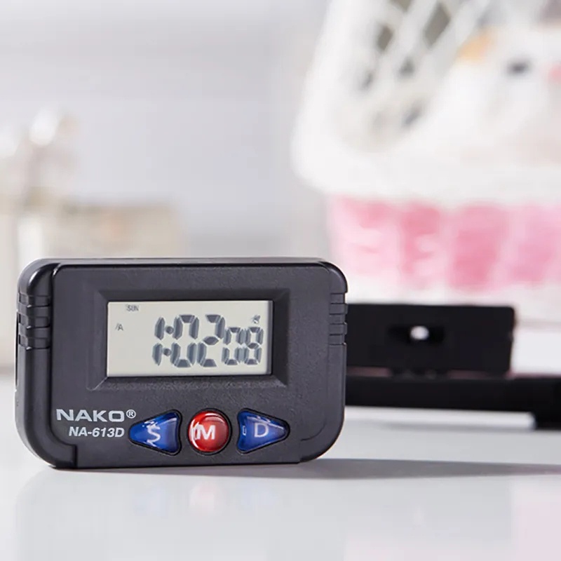 Jam Mobil Elektronik Digital LCD Mini Tempel Stopwatch Kalender Alarm