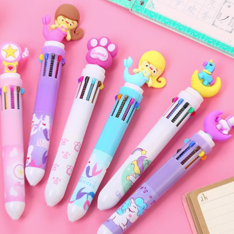 Pulpen 10 warna Dino 1 pen [ Unicorn, Flamingo, Dinosarus] Pena Ballpoint