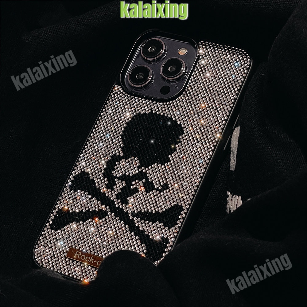 IPHONE Casing Tengkorak Rhinestones Fashion Mewah Untuk Iphone14 Pro Max14Plus12 13 Pro 11 Max Casing Ponsel Mengkilap