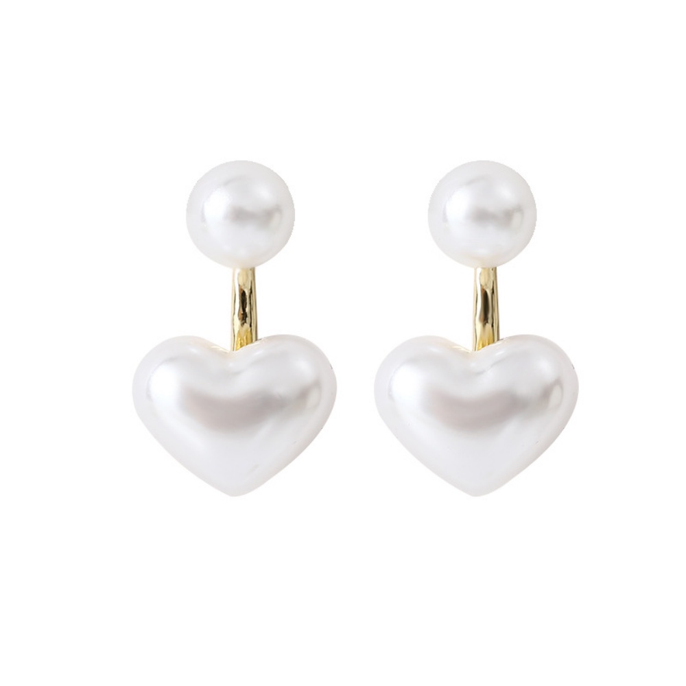 S925 Silver Needle Earring for Women Girls Korean Simple Pearl Love Stud Earrings Fashion Jewelry Accessories Sexy Girl Jewelry