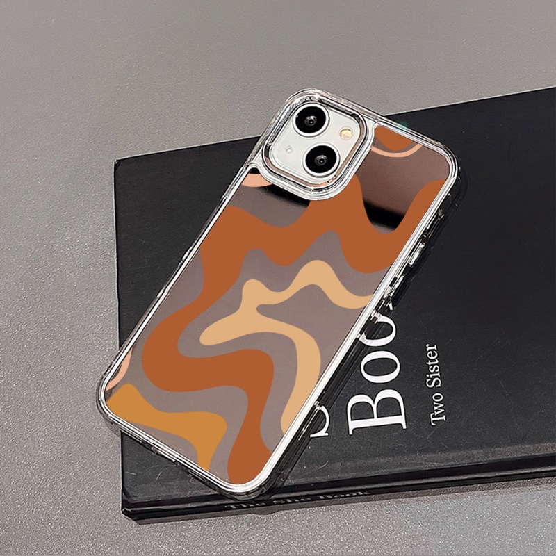 IPHONE Casing Ponsel Cermin Kompatibel Untuk Iphone11 12 13 14 12Pro 13Pro 14Pro Pro Max XR X XS Max Electroplating Tombol Perlindungan Mirror Cover