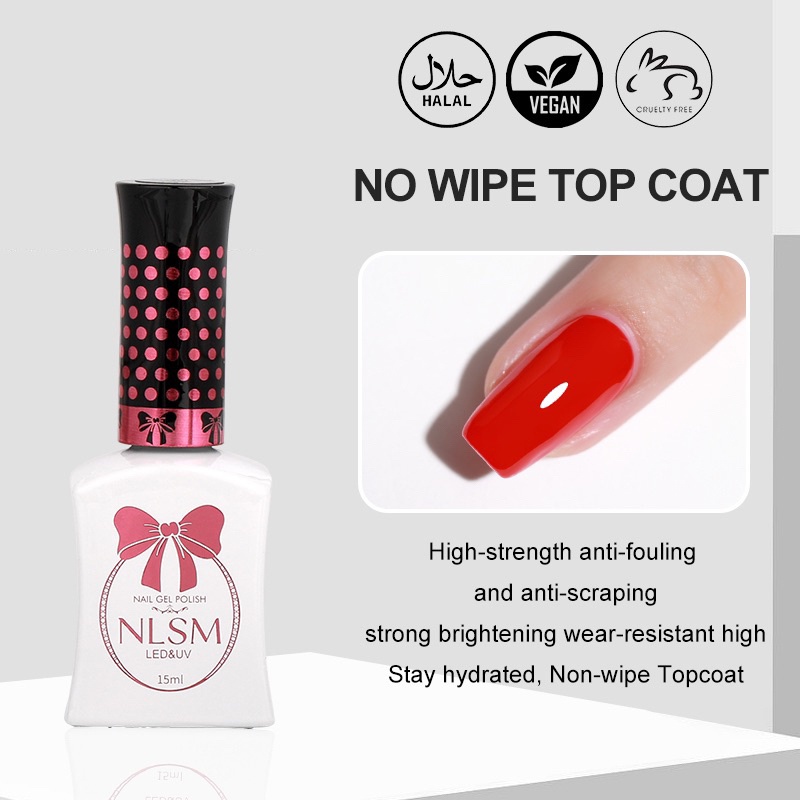 NLSM GEL 15ml TOP COAT BASE COAT PH BOND UV GEL POLISH PREMIUM QUALITY / KUTEK GEL NLSM FUNCTIONAL GLUE DEKORASI NAILART