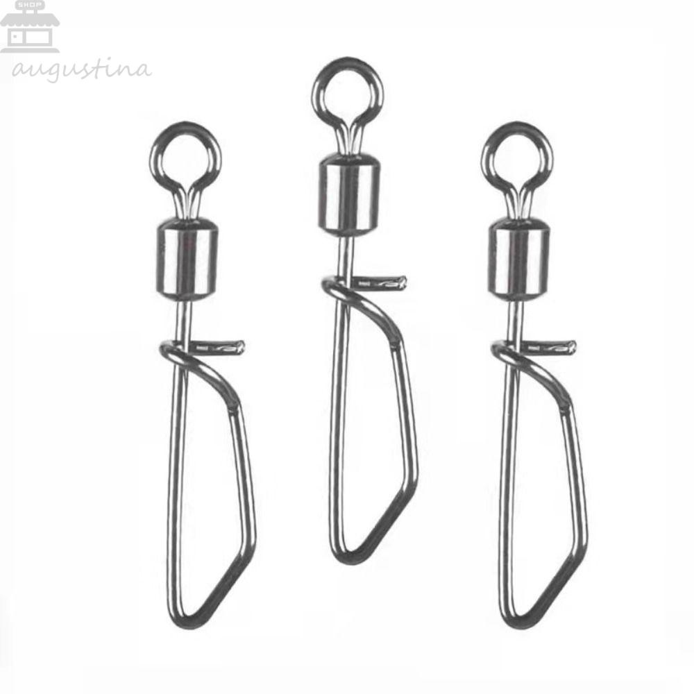 AUGUSTINA Augustina Memancing Rolling Swivels Snap Gaya Amerika 50 Pcs Rotating Ring Konektor Pancing Aksesoris Memancing Putar T-Shaped Swivel