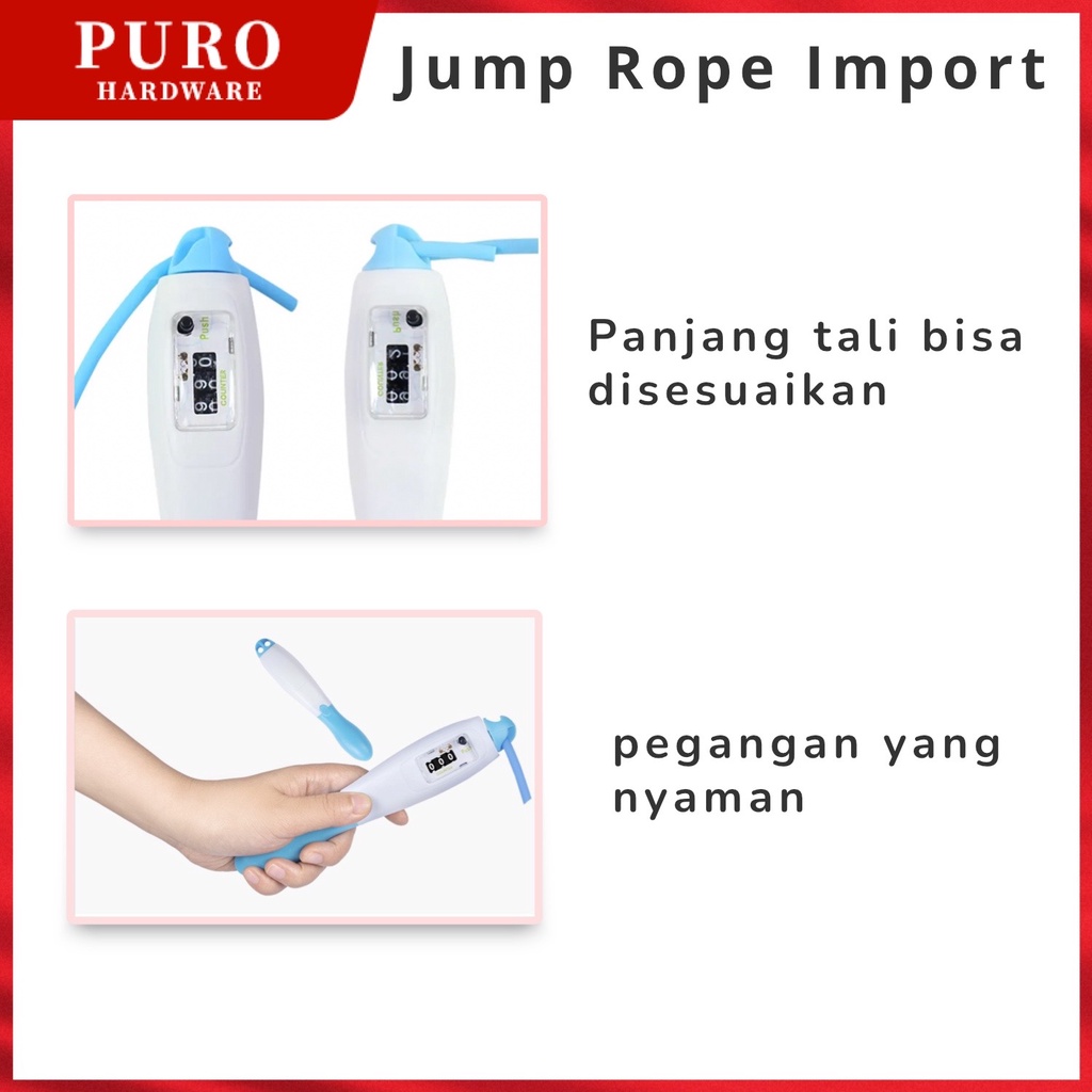 Tali Skipping Dengan Penghitung Loncatan / Jump Rope Import