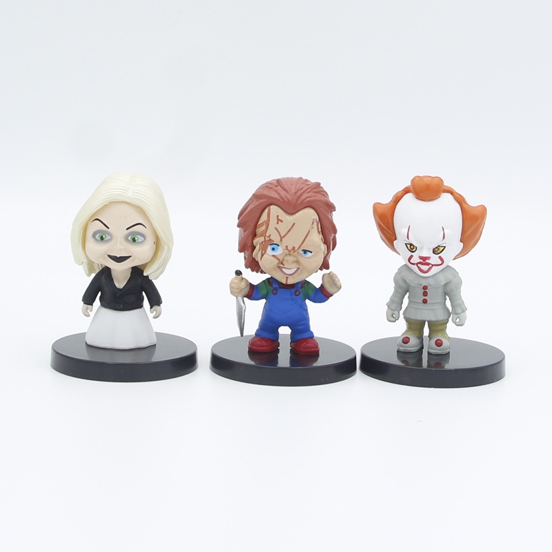 10pcs Film Horor Action Figure Pennywise Saw Billy Scream Death Bermain Anak Chucky Saw Model Joker Mainan Boneka Untuk Koleksi