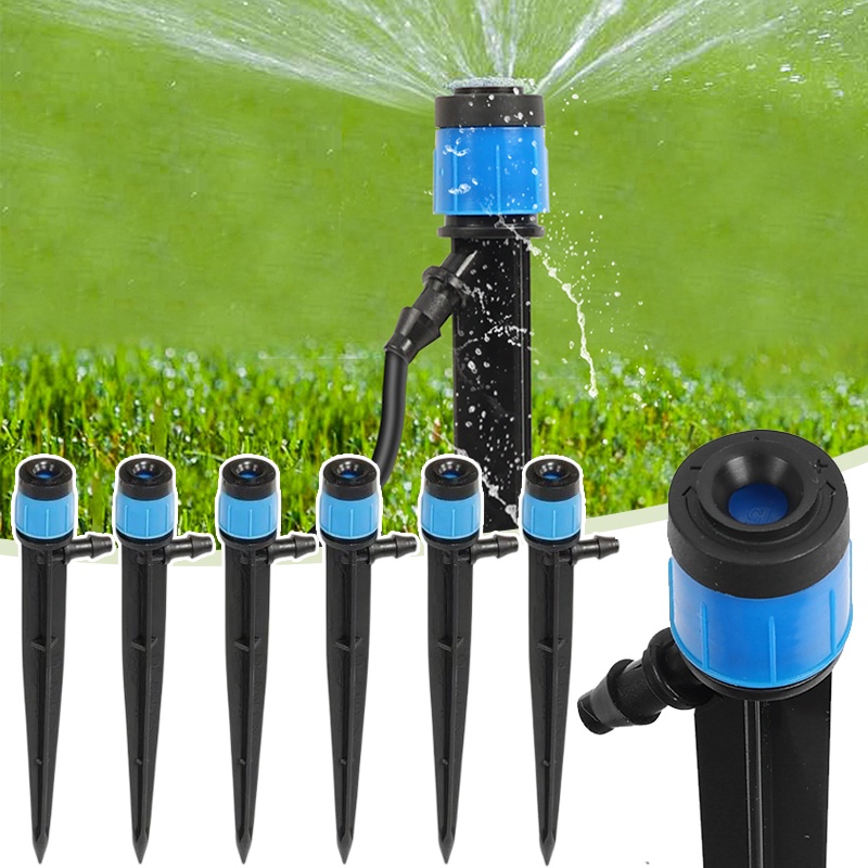 Nozzle Penyiraman Rumput Tipe Plug-in Hitam Biru Kreatif/ Sprinkler Irigasi Bunga Tanaman Taman Outdoor Sederhana