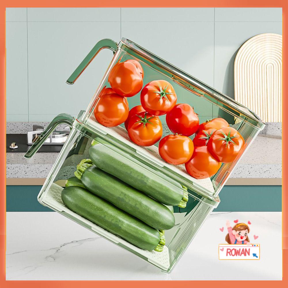 R-FLOWER Kotak Penyimpanan Kulkas Tahan Lama Dapur Sayur Fresh-keeping Box