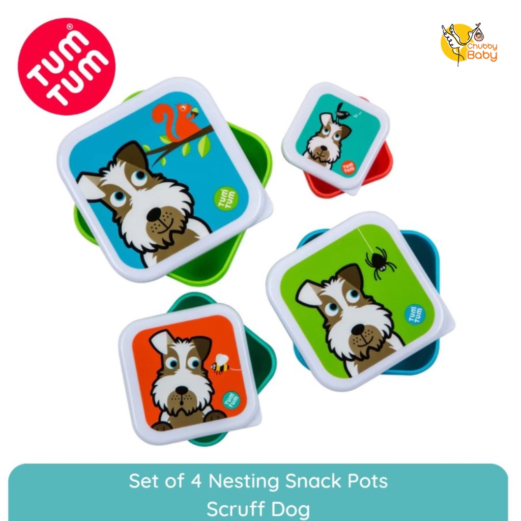 Tum Tum Set of 4 Nesting Snack Pots Scruff | Kotak Makan