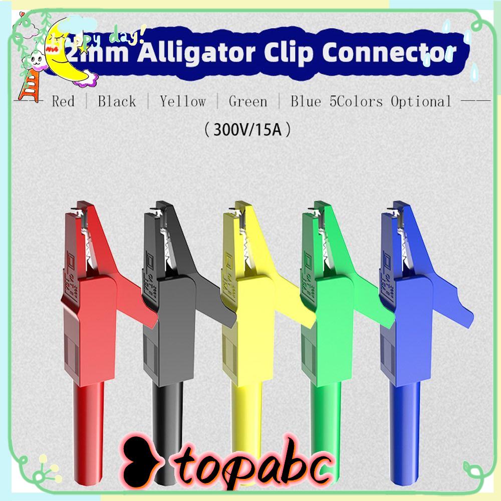 TOP 56mm Konektor Alat Uji Klip Buaya Isolasi Listrik Crocodile Clip 4mm Socket