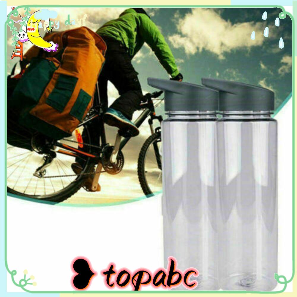 TOP Gym Botol Air Olahraga 750ml Dengan Sedotan Flip Bening BPA Free Minum Kantin