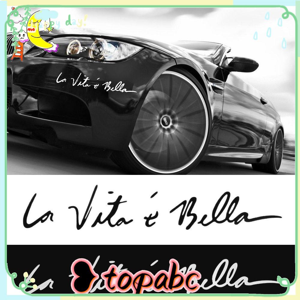 TOP Stiker Mobil Bumper Decal Reflektif Dekorasi Lucu La Vita E Bella