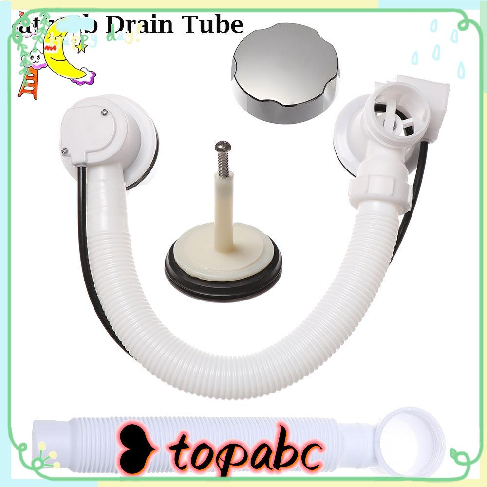 TOP Bathtub Drain Tube Chrome Sambungan Kit Kamar Mandi Bulat Bath Overflow