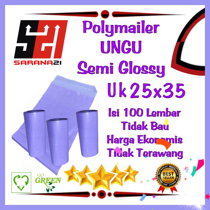 

Plastik Polymailer Semi Glossy UNGU 25x35 Isi 100 Lembar