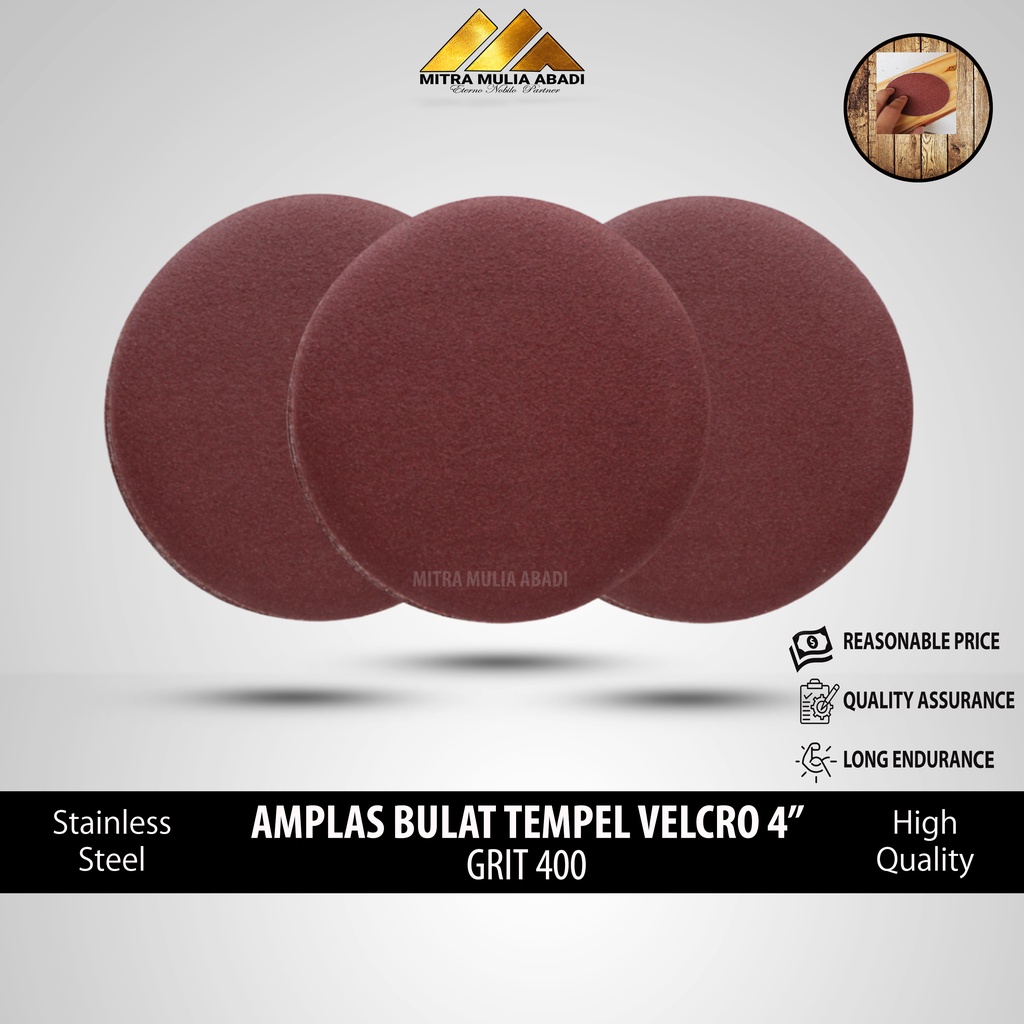 Amplas Bulat Tempel Velcro 4&quot; Grit 400 - Amplas Tempel