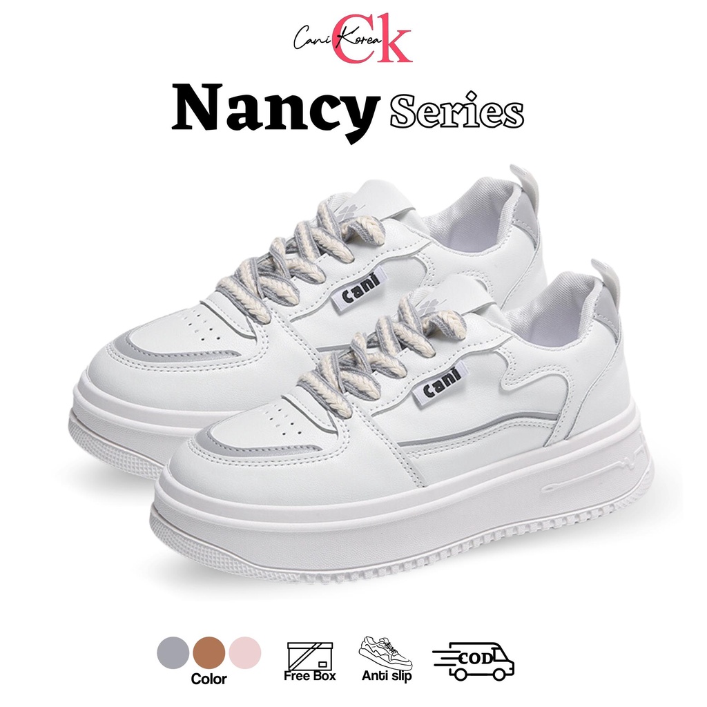 CaniKorea &quot;FREE BOX&quot; Nancy Sepatu Wanita Sneakers Fashion Kasual Korea Import 9228