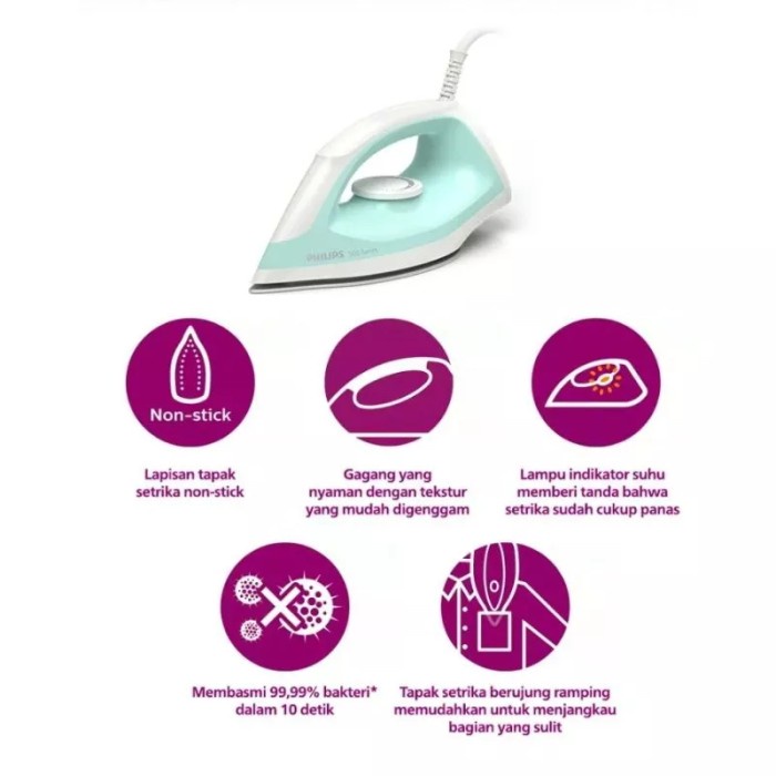 Setrika Philips Listrik DST 0510 DST0510 Dry Iron seri 500 Original