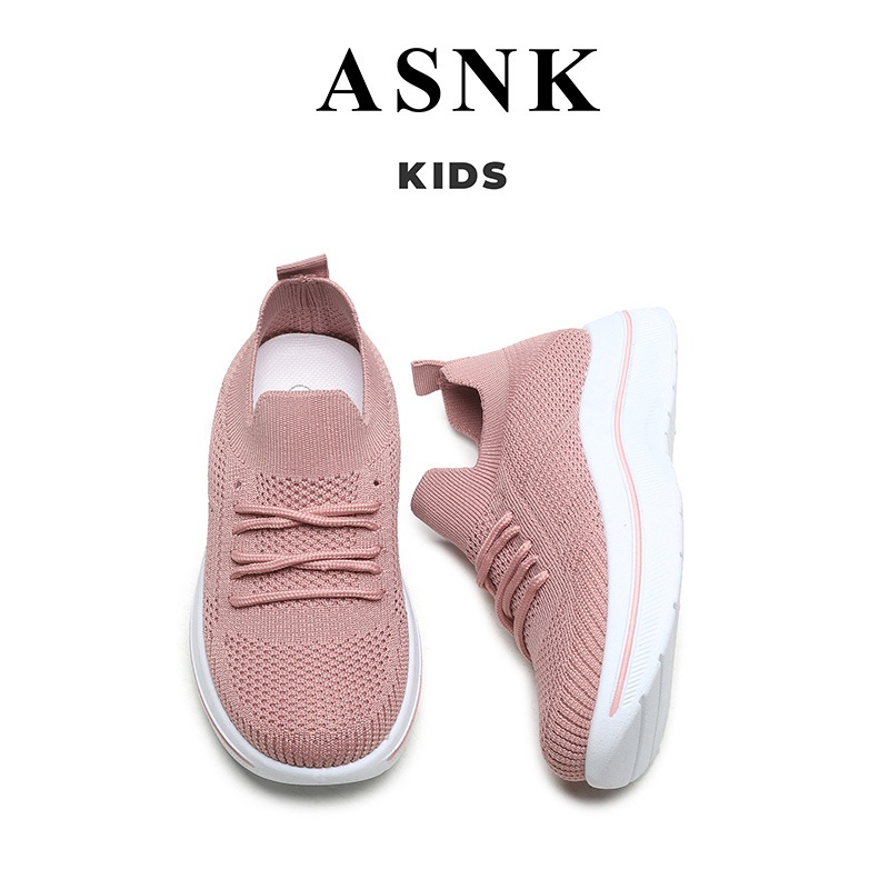 [GROSIR][COD] SEVEN_DAY SEPATU SLIP ON RAJUT SNEAKERS ANAK CEWEK COWOK USIA 7-9 THN WM2330 PINK