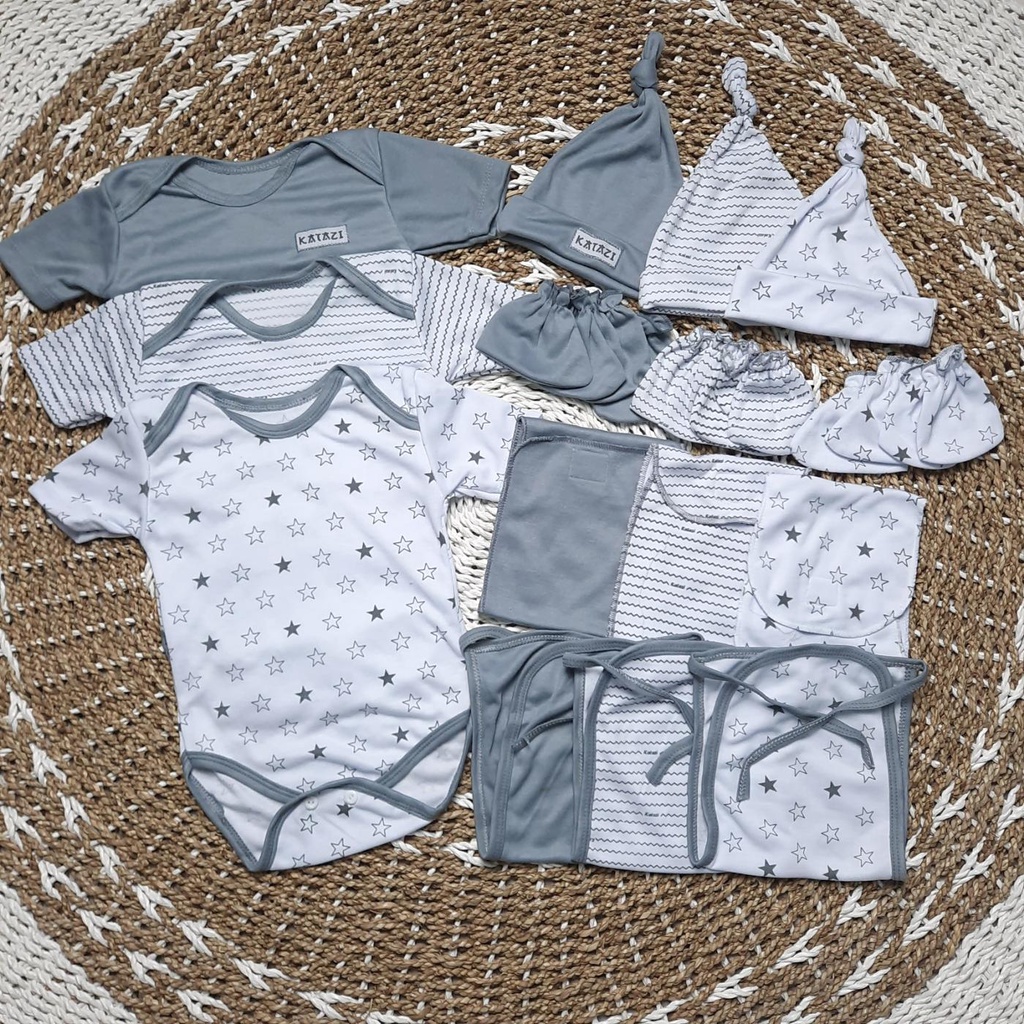 Jumper Set Baju Bayi Baru Lahir Laki-Laki Perempuan Umur 0 Sampai 3 Bulan Isi 15 Pcs