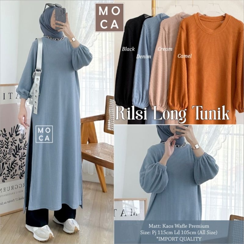 RILSI TUNIK ORI MOCA | Ld105 Kaos Wafle Premiun