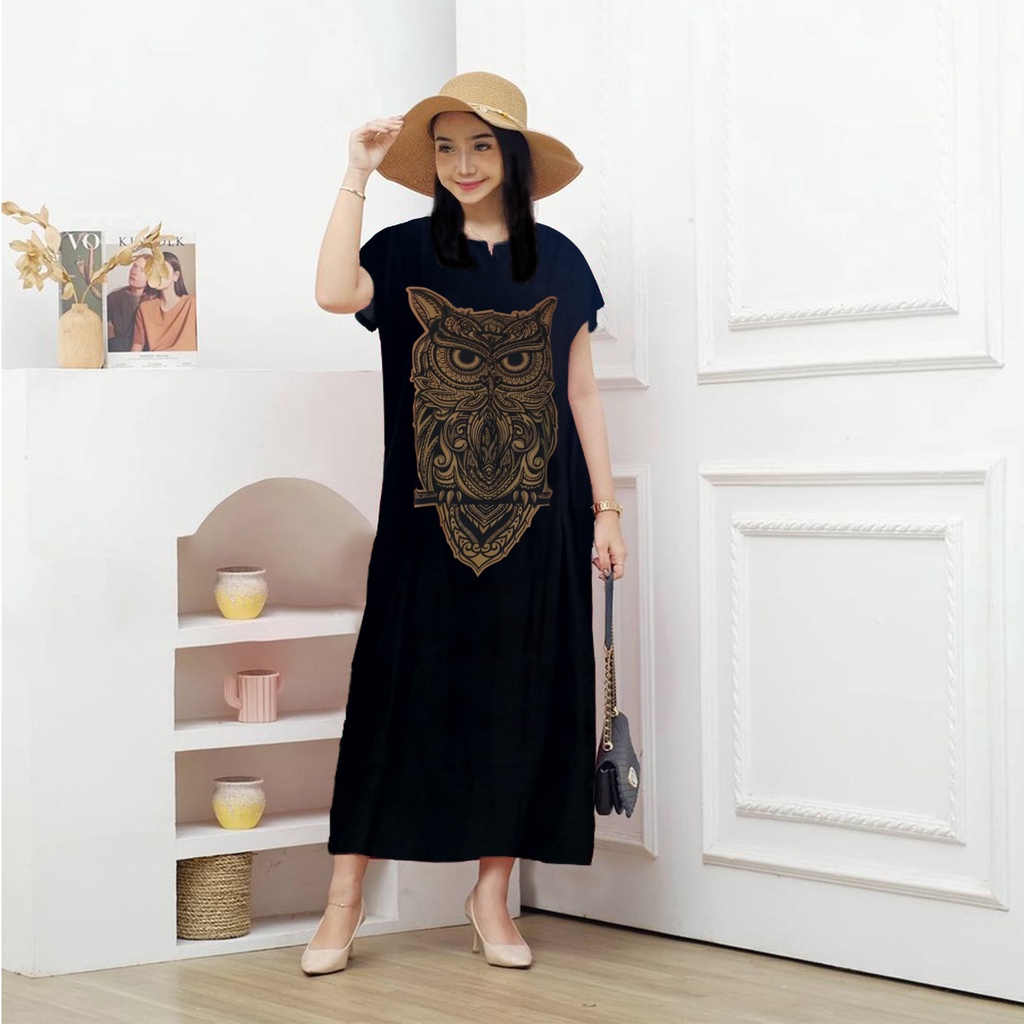 Daster Karakter Panjang Semata Kaki Bahan Rayon Halus LD120 Long Dress Santai - Pieter Jackson Junior