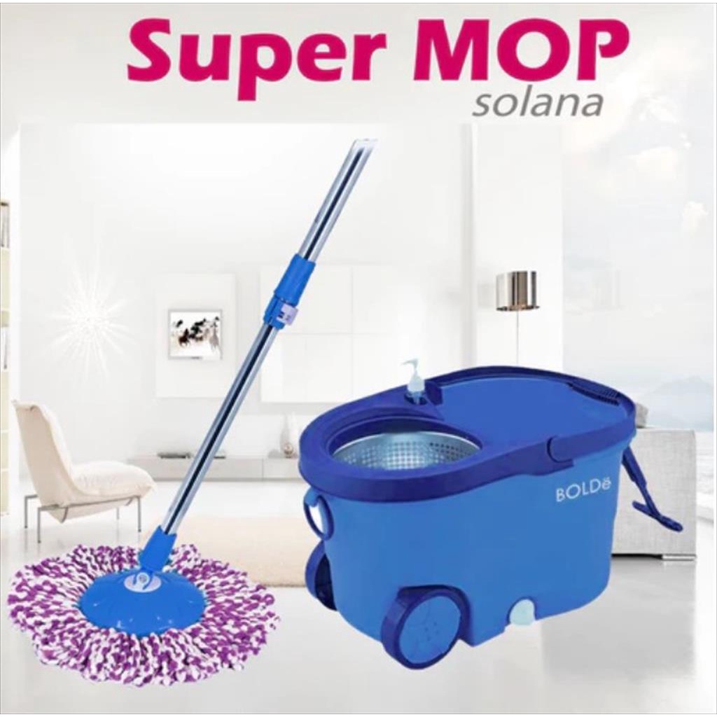 BOLDe Super Mop SOLANA - Alat Pel Pembersih Lantai Stainless + Roda