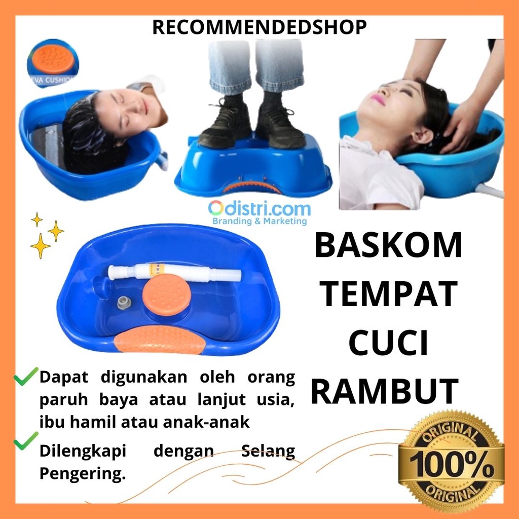 Baskom Tempat Cuci Rambut Portable Sampo Untuk Samping Tempat Tidur untuk Orang Tua Lansia, Orang Sakit, Anak Bayi