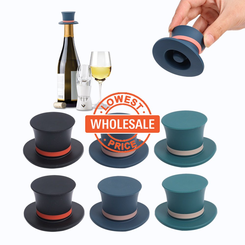 [Grosir] Reusable Wine Beverage Bottles Sealers/Creative Wine Preserver Kitchen Tools/Rumah Tangga Champagne Stopper Magic Hat Decorative/Silikon Magic Cap Bottle Stopper/