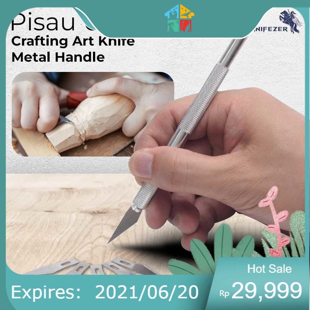 

KNIFEZER Pisau Ukir Seni Hobby Crafting Art Knife Metal Handle - WL-9309