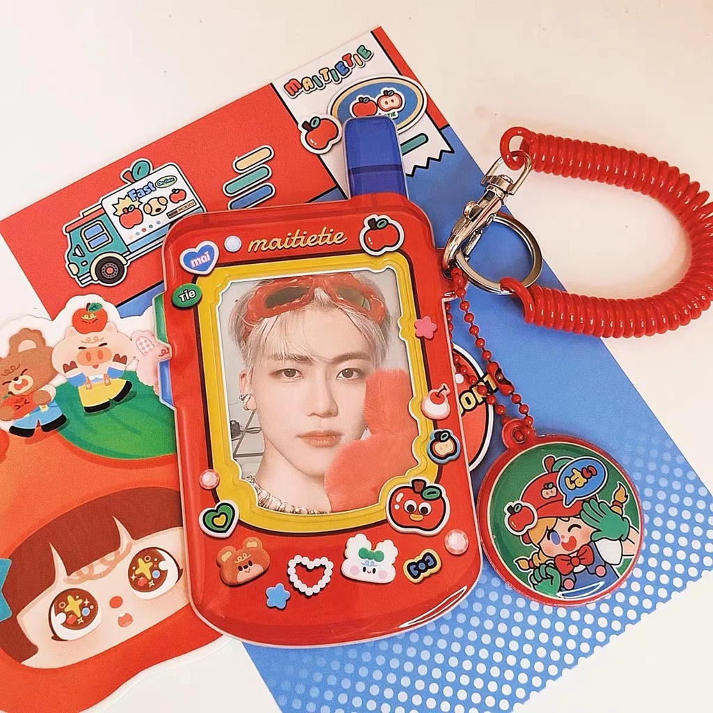 Kawaii Handphone Lucu Card Holder Desain Niche Card Case Untuk Idol Photocard Holde Bus Card ID Card Cover Pelindung Alat Tulis