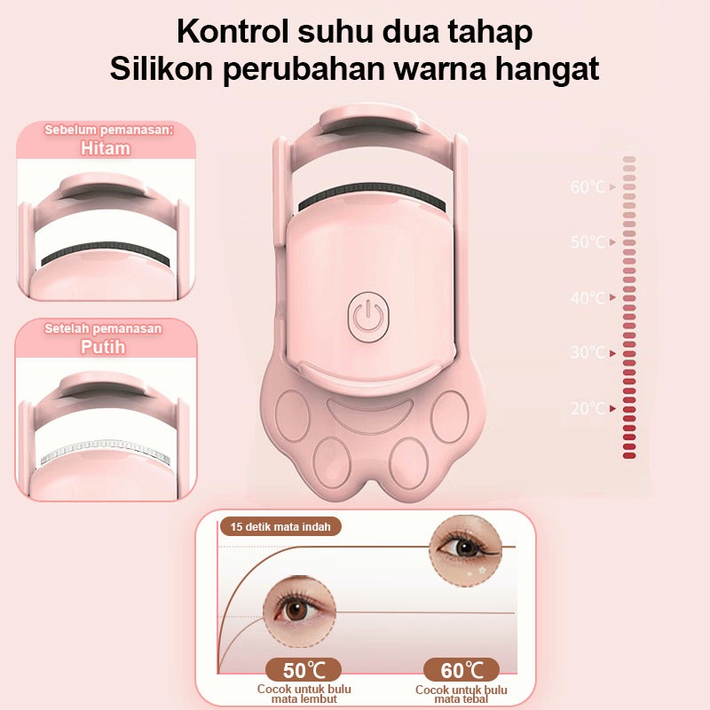 Alat penjepit bulumata Listrik 2 roda gigi Dapat mempertahankan tampilan bulu mata yang tahan lama selama 24 jam Electric Eyelash Curler Big Eye Curling Long-lasting Hold Penjepit Bulu Mata Ele